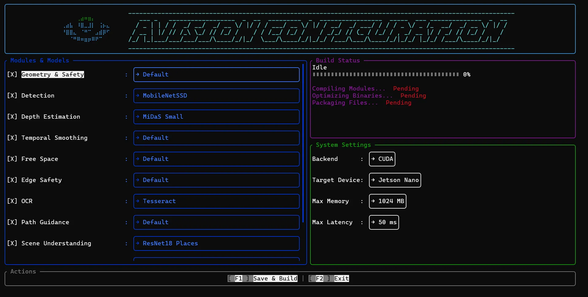 AVisionConfig TUI — FTXUI Dependency Validator & Build Console